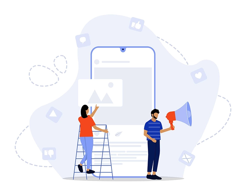 Conception de visuels personnalisés et rédaction de légendes pour réseaux sociaux.