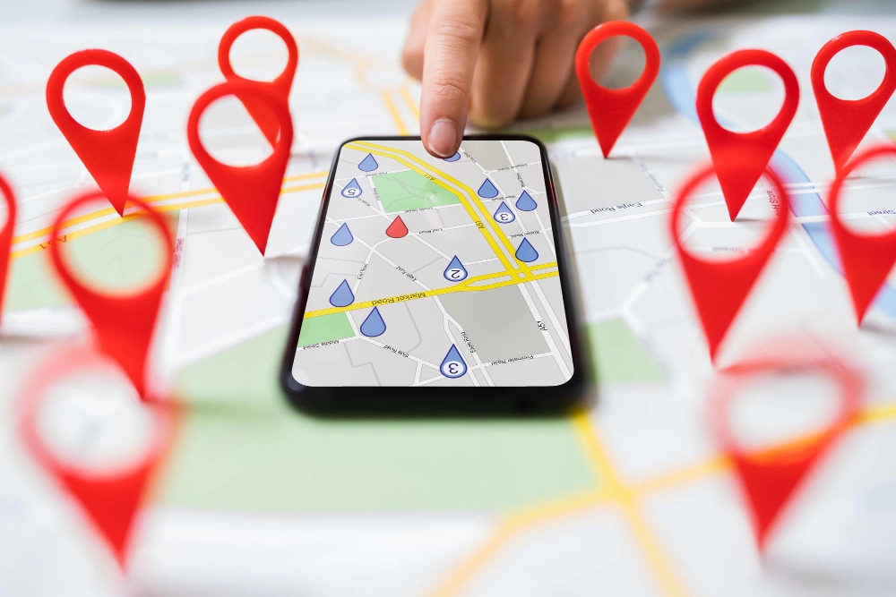 Résultats d'une recherche de proximité sur Google Maps montrant des entreprises locales en Eure-et-Loir.